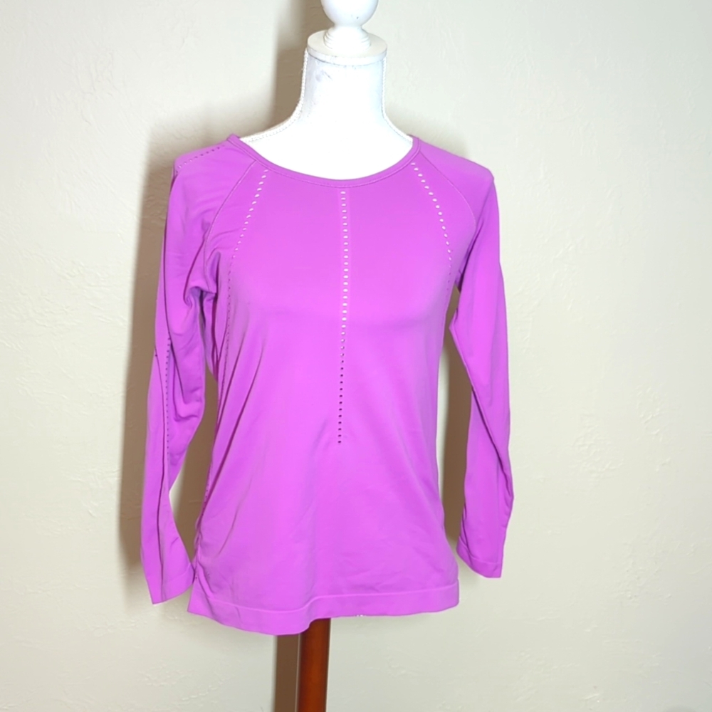 EUC Athleta Foothill Long Sleeve Lagoon Purple Top Seamless size S